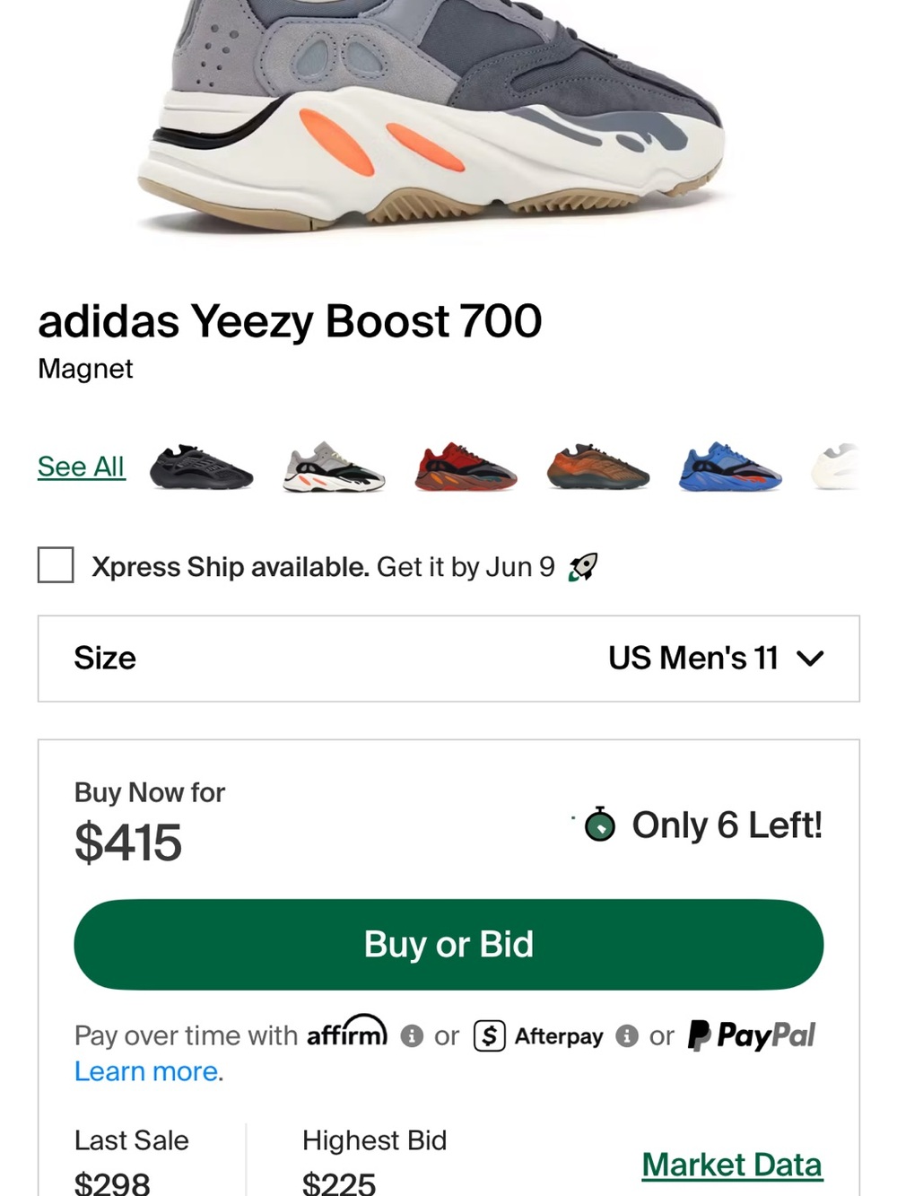 Mens Adidas Yeezy Magnets Size 11 - Picture 11 of 11